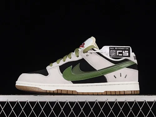All categories Nk SB Dunk series Nk SB Dunk Low low-top sneakers Nk SB Dunk Low "85" black, gray and green double hook SB low-top sports and leisure sneakers DO9457-124